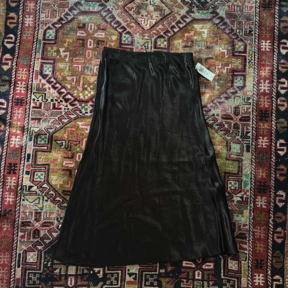 Babaton Black Slip Midi Skirt